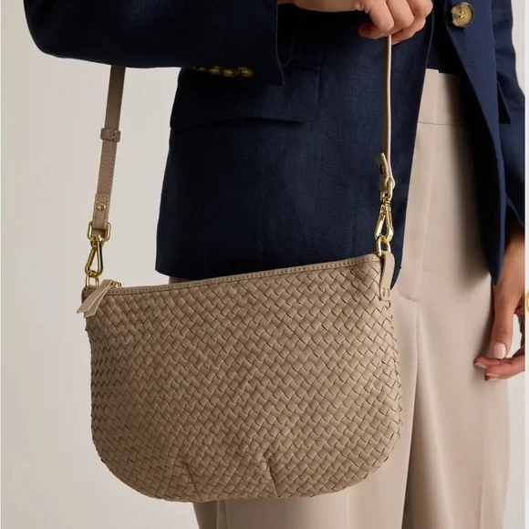 NWT Quince Italian Handwoven Leather Mini Shoulder Bag - Picture 5 of 9